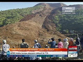 Tanah runtuh di Myanmar, lebih 100 maut