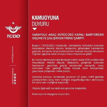 KIRKLARELİ'DE YÜK TRENİ HEMZEMİN GEÇİTTE MİDİBÜSE ÇARPTI 27 YARALI