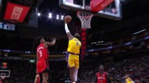 LeBron makes a monster one-handed slam