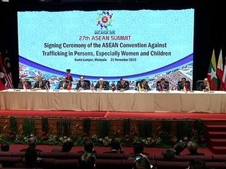 ASEAN leaders sign legal framework to combat trafficking