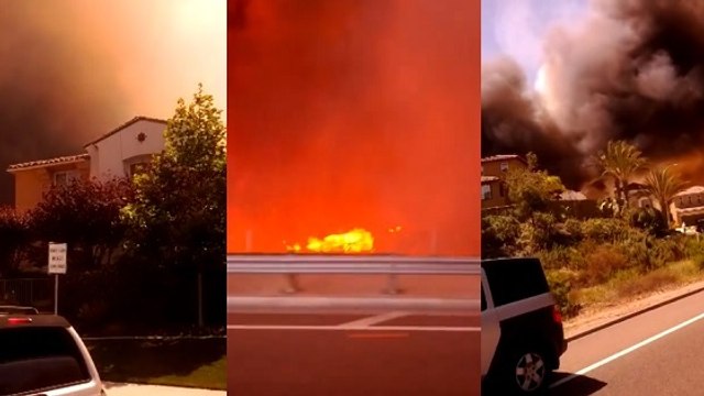 Deux Américains frôlent un énorme incendie en voiture