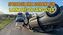 Spectaculaire accident sur la RN4 près de Saint Dizier