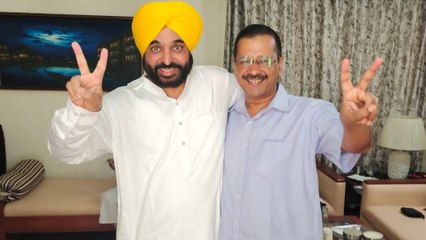 AAP set to win Punjab Arvind Kejriwal Shared a photo of him with Bhagwant Mann