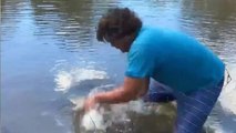 Un idiot attrape un crocodile à mains nues (VIDEO)