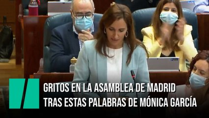 Gritos en la Asamblea de Madrid tras estas palabras de Mónica García