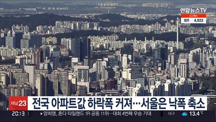 전국 아파트값 하락폭 커져…서울은 낙폭 축소