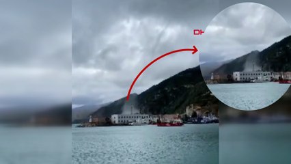 Deniz kıyısında oluşan hortum görüntülendi