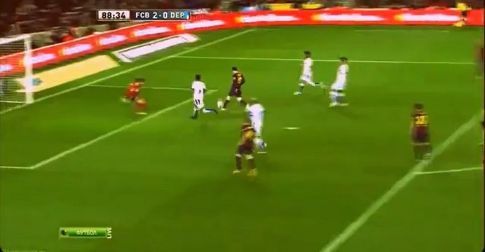 Le but de Lionel Messi lors de FC Barcelone - Deportivo La Corogne