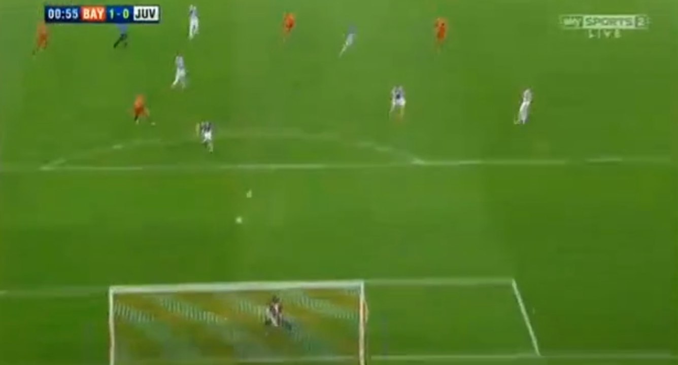 Le but de David Alaba lors de Bayern Munich - Juventus Turin en Ligue des champions