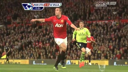 Le deuxième but de Robin Van Persie phénoménal lors de Manchester United - Aston Villa