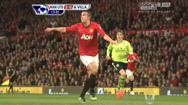 Le deuxième but de Robin Van Persie phénoménal lors de Manchester United - Aston Villa
