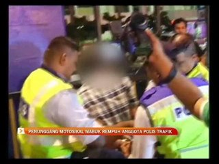Penunggang motosikal mabuk rempuh sekatan jalanraya