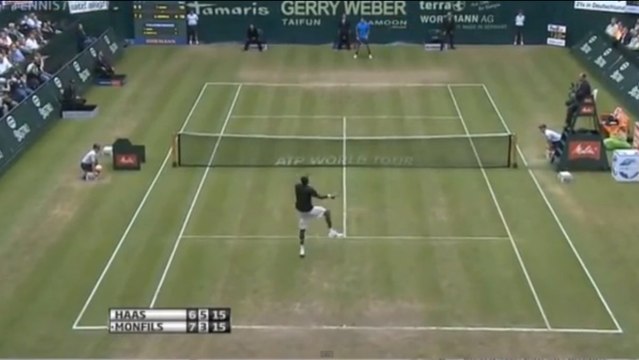 Tennis : Le coup improbable et raté de Gaël Monfils contre Tommy Haas au tournoi de Halle