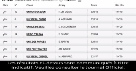 Résultat PMU Quinté du 1er décembre 2013 : Les rapports de la course du jour