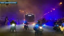 L'arrivée du bus du Real Madrid dans une foule en délire !