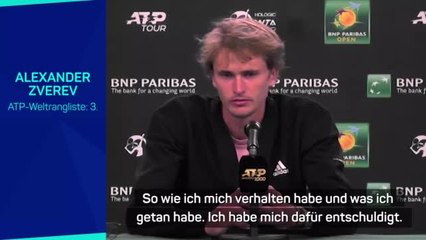 Zverev: "Ausbruch war größter Fehler der Karriere"