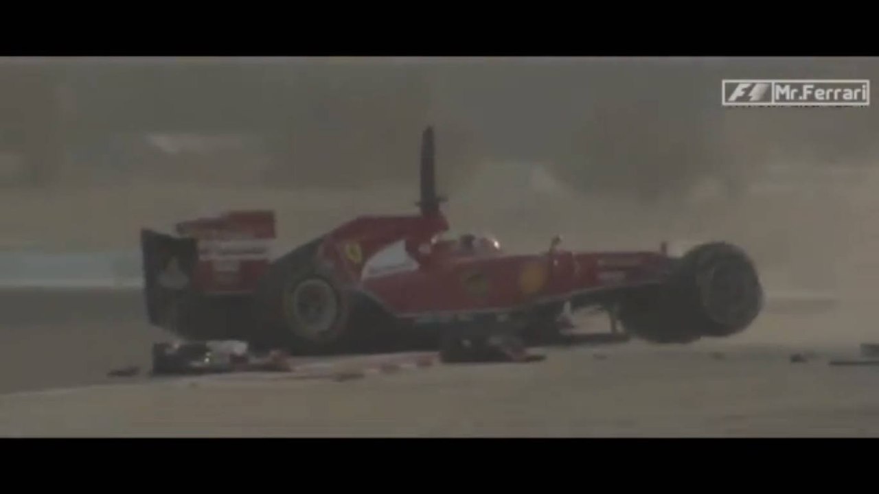 Formule 1 : Le crash de Kimi Raikkönen pendant les essais à Bahrein