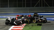Formule 1 : Le crash d'Esteban Gutierrez et Pastor Maldonado impressionnant au Grand Prix de Barheïn