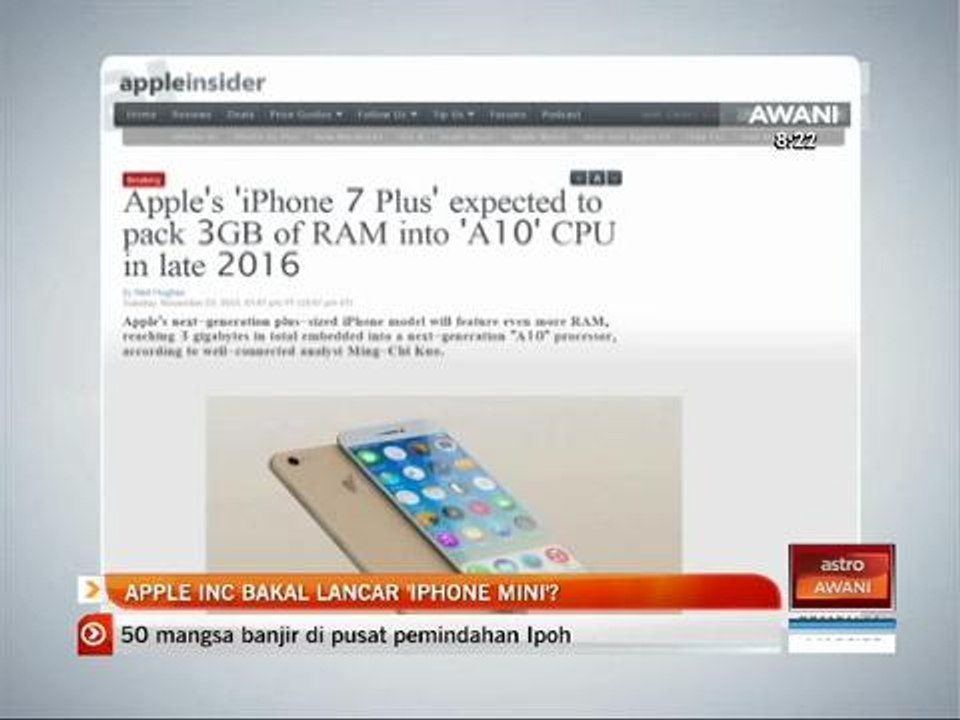 Apple Inc bakal lancar 'Iphone mini'?