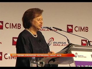 Zeti terima Anugerah Sepanjang Hayat AICB
