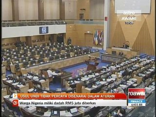 Usul undi tidak percaya disenarai dalam aturan