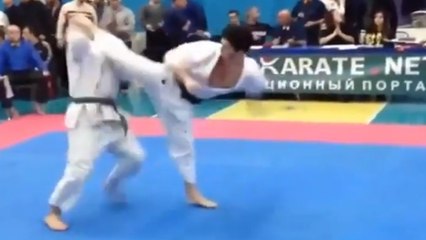 Karaté : Un KO ultra-rapide en 3 secondes et un coup de pied