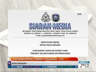 8 ditahan disyaki terbabit pengganas - KPN