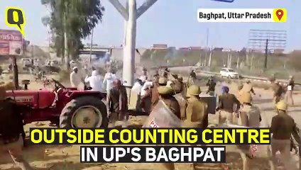 UP Election Results 2022 | Police Lathi Charge RLD Supporters Outside Counting Centre