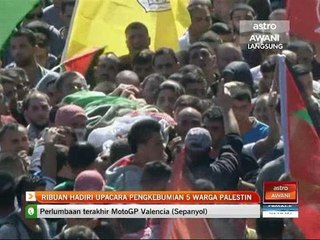 Ribuan hadiri upacara pengkebumian lima warga Palestin