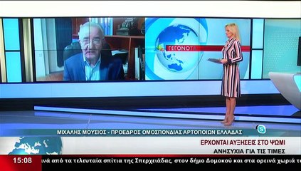 Ο Πρόεδρος Ομοσπονδίας Αρτοποιών Ελλάδας, Μ.Μούσιος, στο δελτίο του STAR