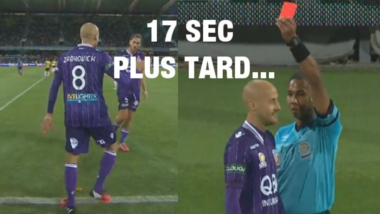 En Australie, un joueur prend un carton rouge 17 secondes après son entrée