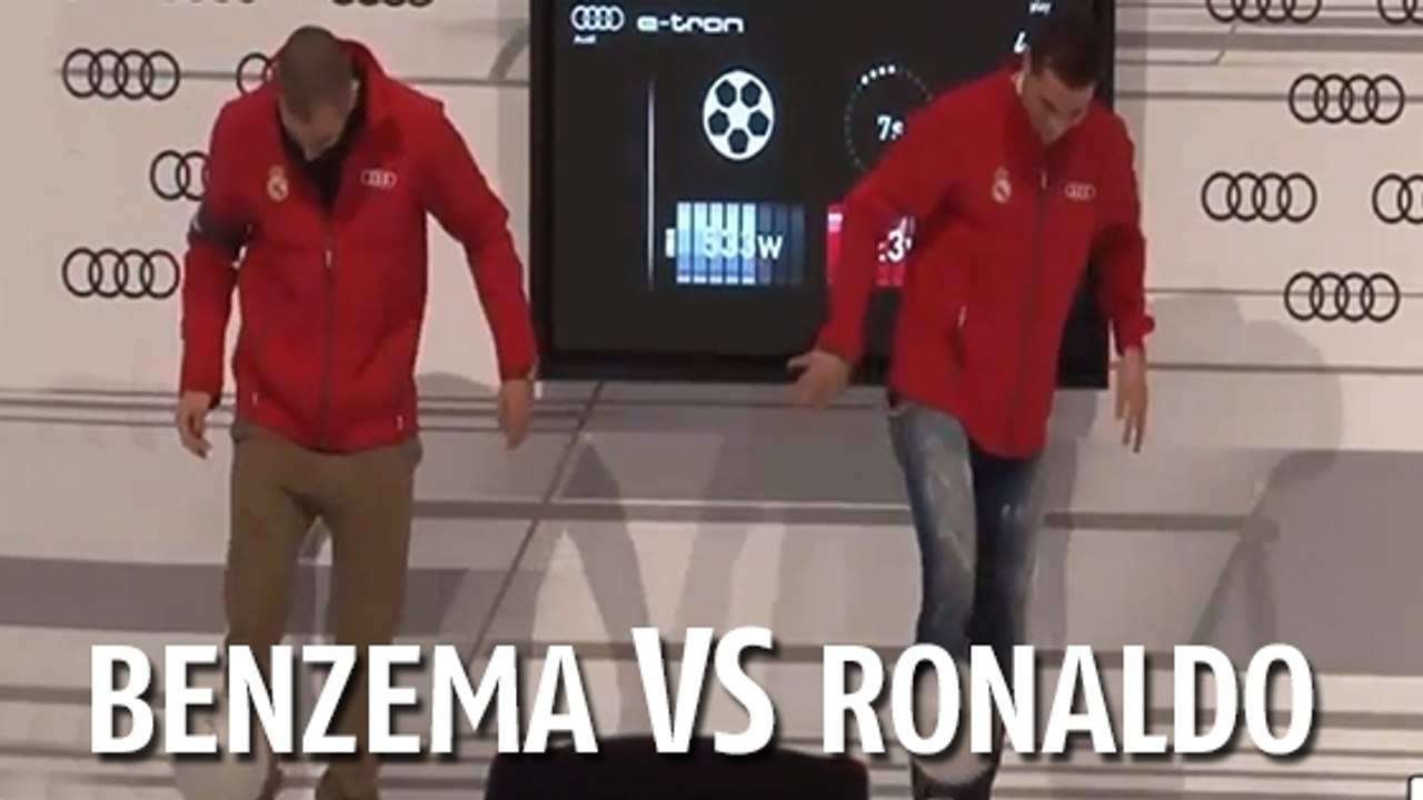 Cristiano Ronaldo et Benzema font un concours de jongles, qui va gagner ?