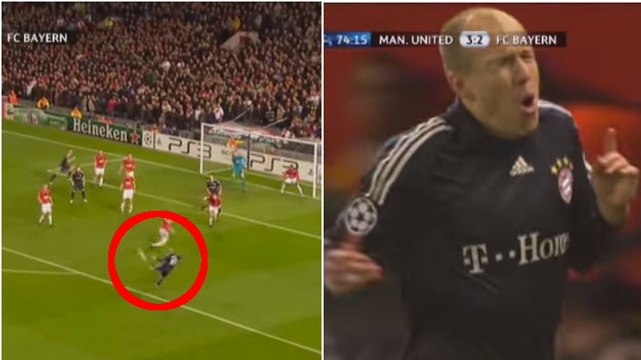 Le but fantastique d'Arjen Robben contre Manchester United avec le Bayern Munich