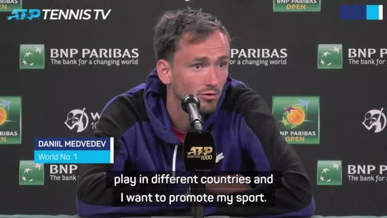 Medvedev wants peace and to promote tennis ahead of Indian Wells