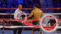 Un boxeur fait tomber son portable en plein combat