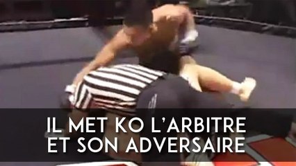 Ce boxeur fou est sans pitié pour son adversaire et met KO l'arbitre