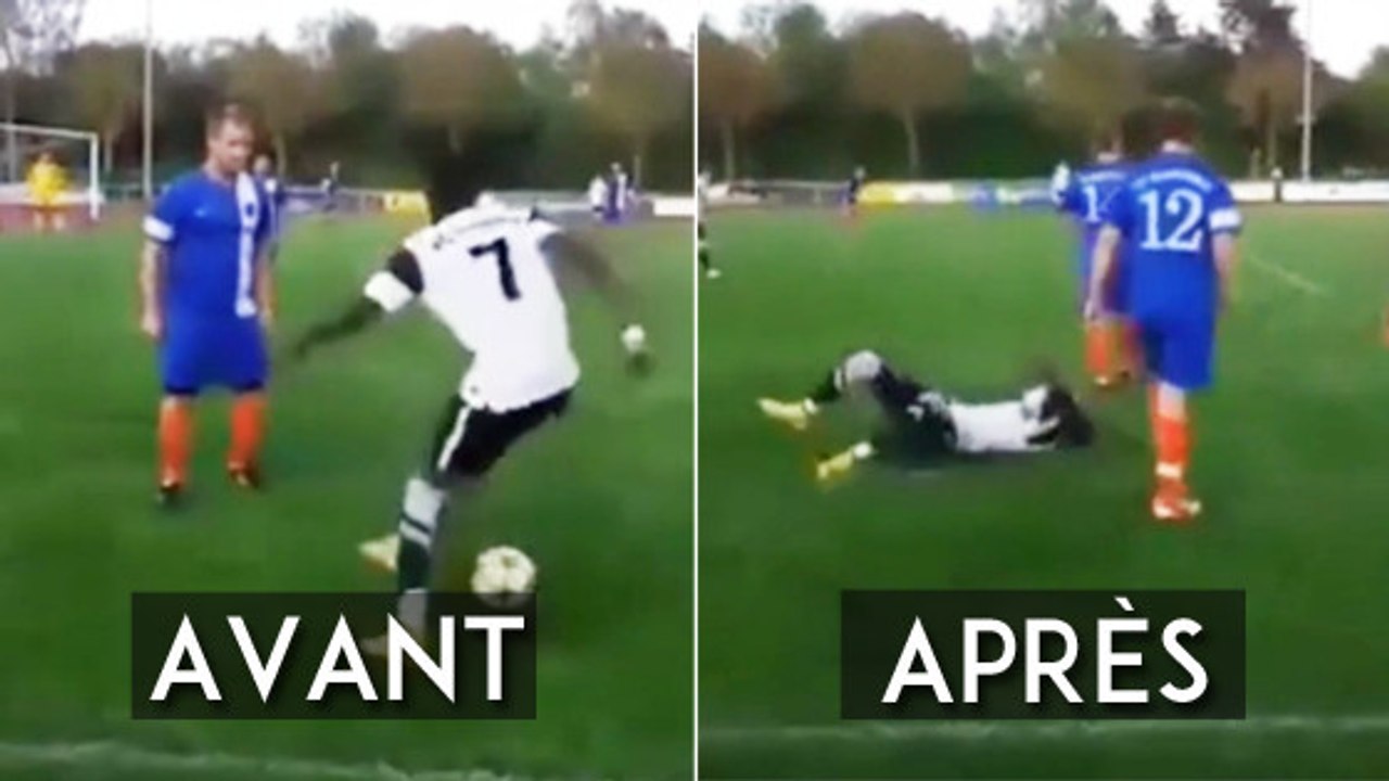 Un joueur tente des passements de jambes et se fait découper !