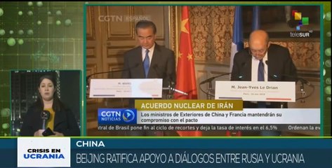 Cancilleres de Francia y China sostienen reunión sobre conflicto armado en Ucrania