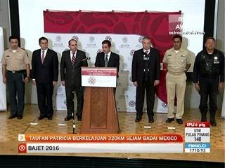 Taufan Patricia berkelajuan 320km sejam badai Mexico