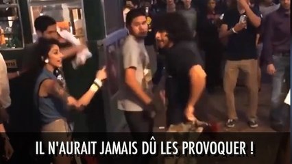 Un provocateur se prend un énorme coup par surprise
