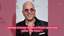 L’étrange message de Pascal Obispo après avoir quitté “The Voice” !