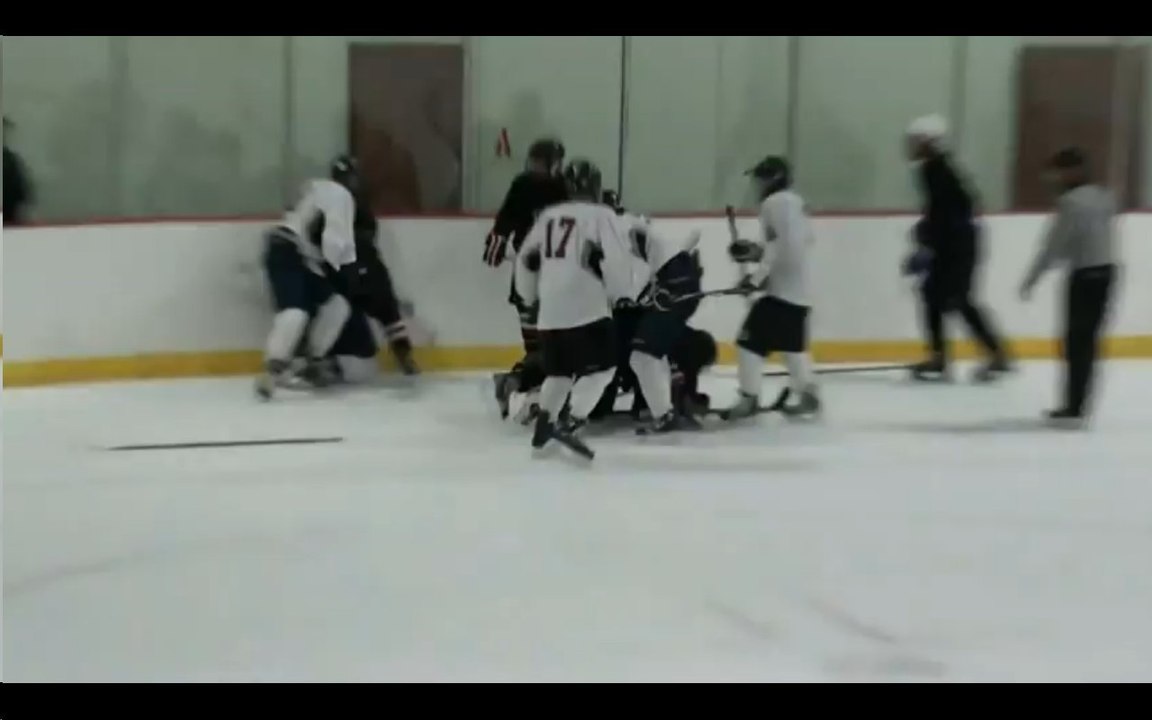 Hockey sur glace : une mère descend sur le terrain pour faire cesser une bagarre