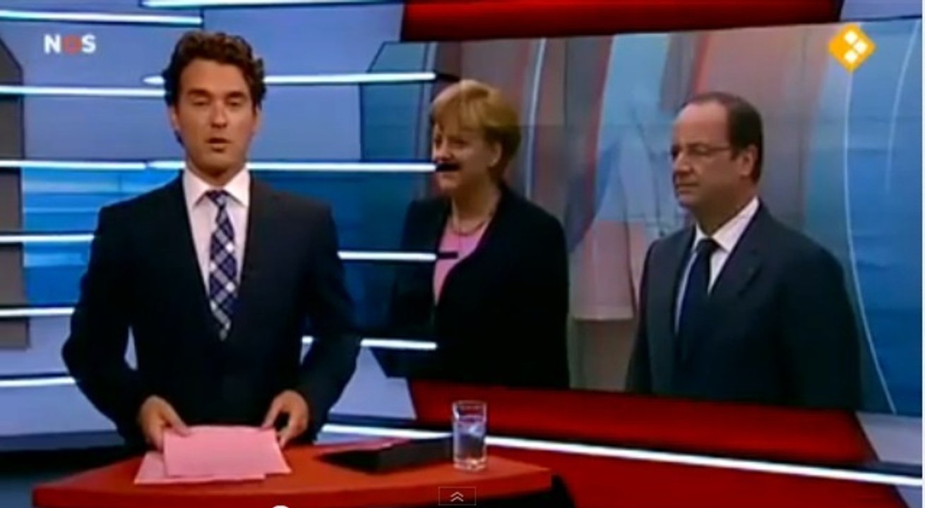 Pays-Bas: Merkel se retrouve avec une moustache d'Hitler dans un JT