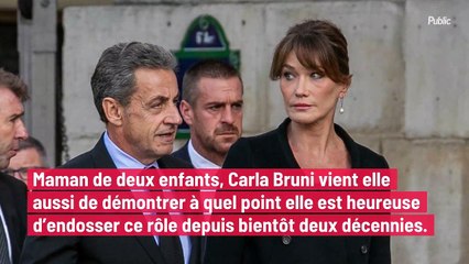 Carla Bruni pose avec ses deux enfants Giulia et Aurélien pour la fête des mères