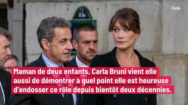 Carla Bruni pose avec ses deux enfants Giulia et Aurélien pour la fête des mères