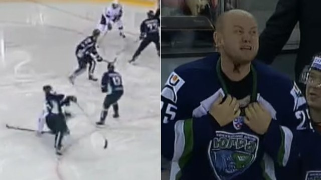 Un hockeyeur russe coupé à la gorge en plein match