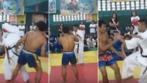 Un combat à mains nues entre un homme ceinture noire de karaté et un champion de muay-thaï