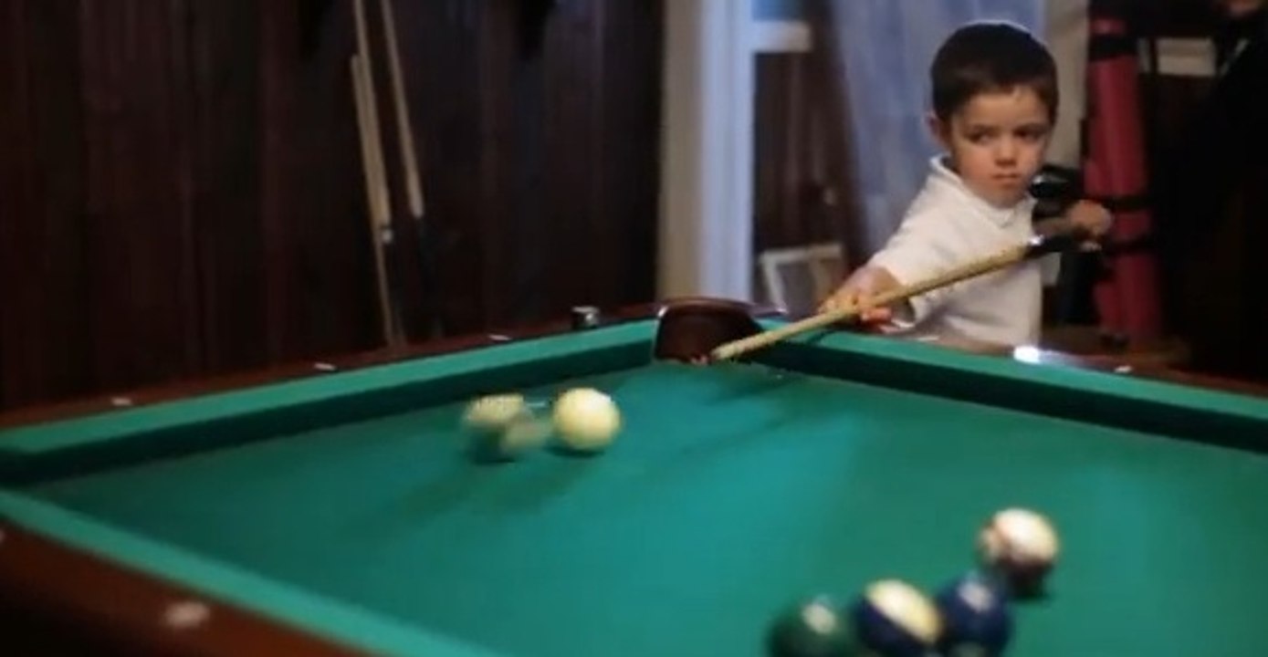 A 5 ans, le billard n'a plus de secret pour lui