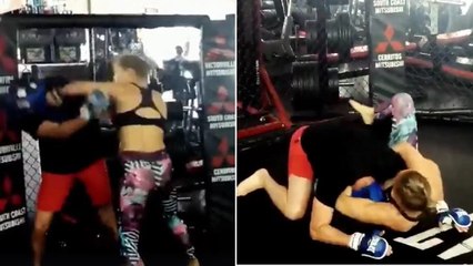 Ronda Rousey détruit son sparring partner à l'entraînement