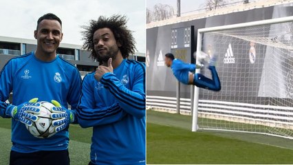 Keylor Navas régale lors d'un concours de frappes à l'entraînement du Real Madrid